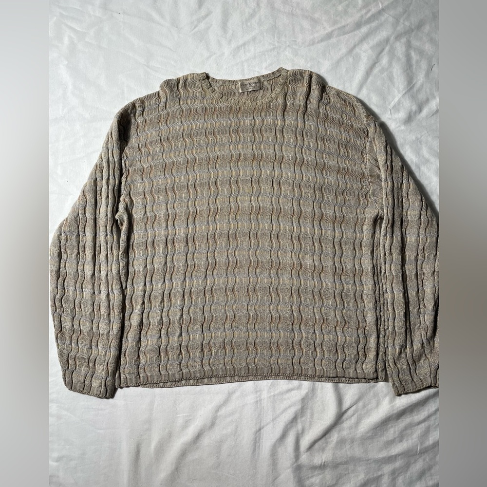 Vintage 90s Tricots St. Rafael Abstract Pattern Sweater men’s XL Made in USA